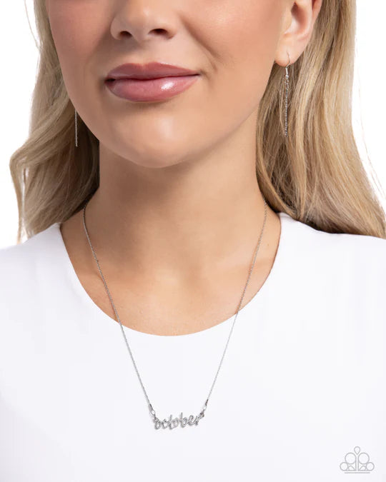 Birth Month Bling October Silver