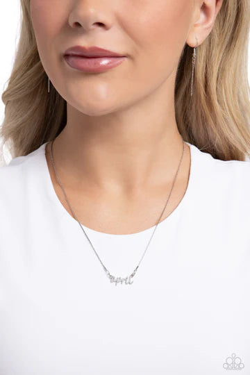 Birth Month Bling April Silver