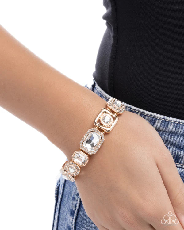Square Silhouette Striking Shimmer Gold