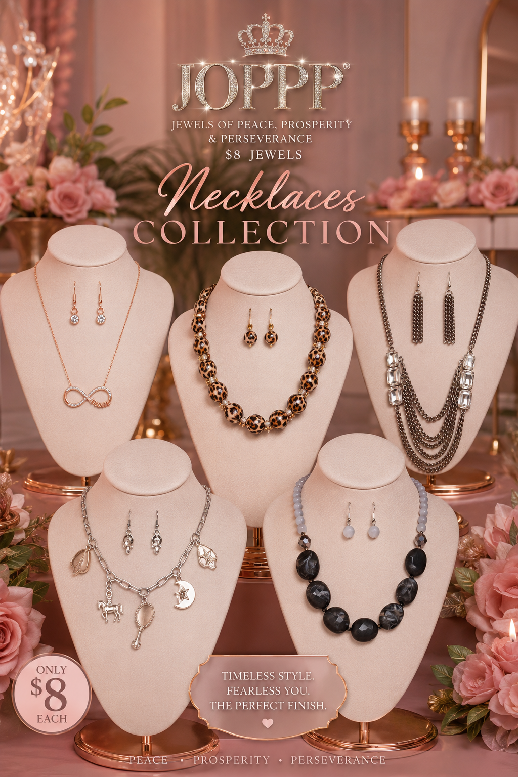 Jewels of Peace Prosperity and Perseverance Necklaces Collection