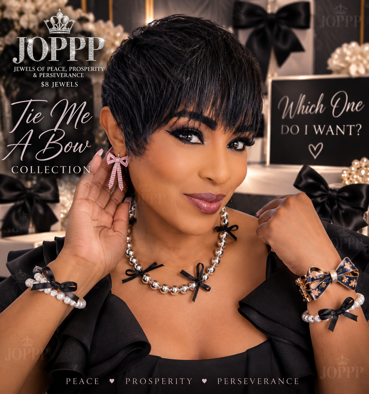Jewels of Peace Prosperity and Perseverance Tie Me A Bow Collection