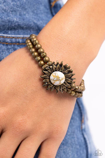 Rodeo Royale Handcrafted Horseshoe Sunflower Serenity Brass