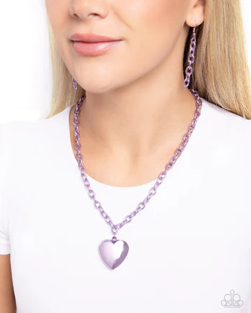 Loving Luxury Padlock Promise Historic Hearts Purple
