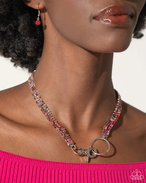 Chic Connection Serendipitous Strands Red Necklace