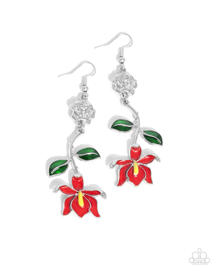 Floral Factual Red