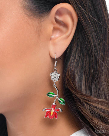 Floral Factual Red