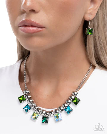 Glimpse of Grunge Mismatched Moment Symmetrical Statement Green