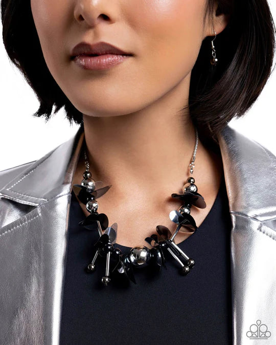 Streamlined Sequins Bubble-Bursting Bling Black